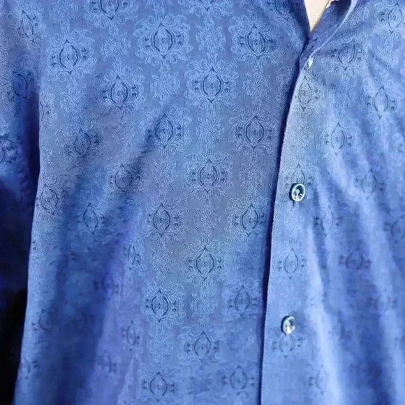 Robert Graham Button-Down Shirt Mens XL Abstract Geometric Pattern Flip Cuffs - Picture 3 of 16